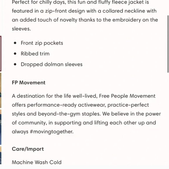 Free People Movement Navy Blue Snowy Peaks Sherpa sweatshirt NWOT JB - Picture 2 of 6